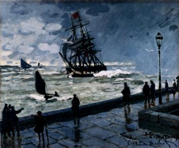 尅勞德 莫奈 The Jetty At Le Havre, Bad Weather